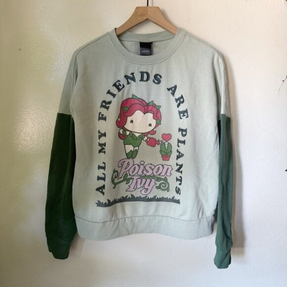 BoxLunch | DC Comics Batman Poison Ivy Chibi Plant Friends Crewneck Sweater - Picture 1 of 5